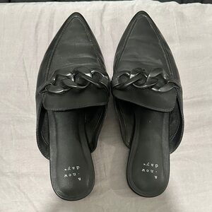a new day Black Chain Accent Mules